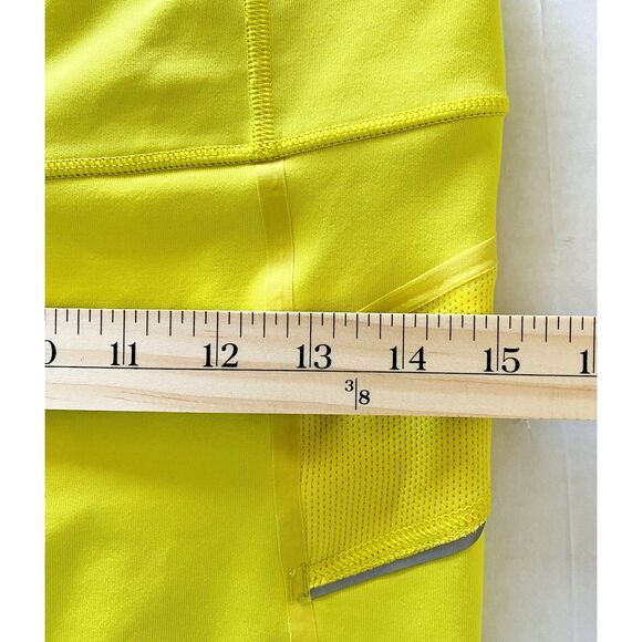 Athleta Stride Capri Leggings Aloha Yellow Back Zipper Pocket Activewear Sz M - Picture 7 of 11